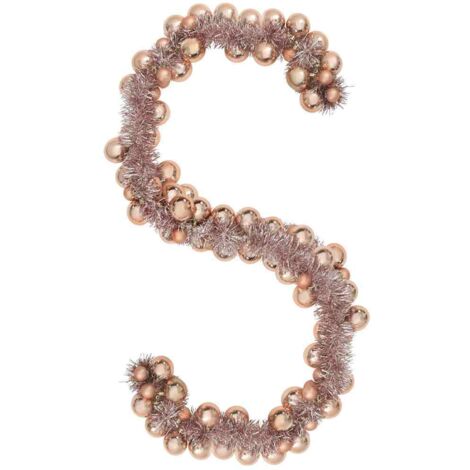 Guirlande de Boules de Noël Rose doré 186 cm Polystyrène CFW604683