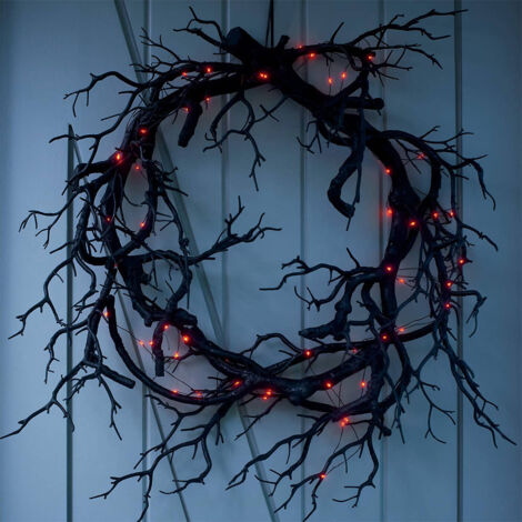 Guirlande de branches mortes d halloween, décoration de festival fantôme, guirlande de branches noires lumineuses, branches mortes simulées