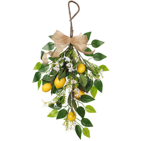 Guirlande de Citron à l'envers pour Arbre à l'envers, Décorations de Faux Citrons, Guirlande de Fausses Feuilles, Pendentif de Fête (Z)