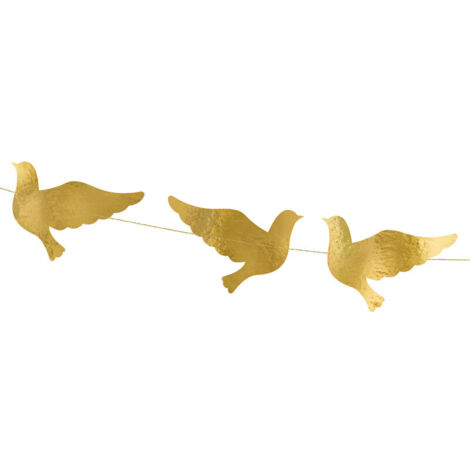 Guirlande de colombes, or, 112 cm