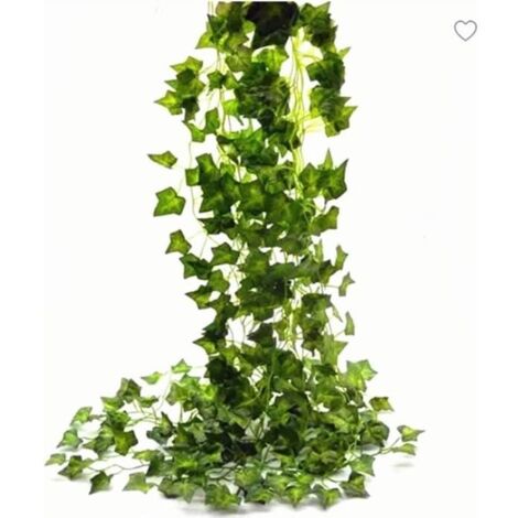 Guirlande de feuilles de lierre artificielle verte - Décoration pour célébration, mariage, jardin, Noël