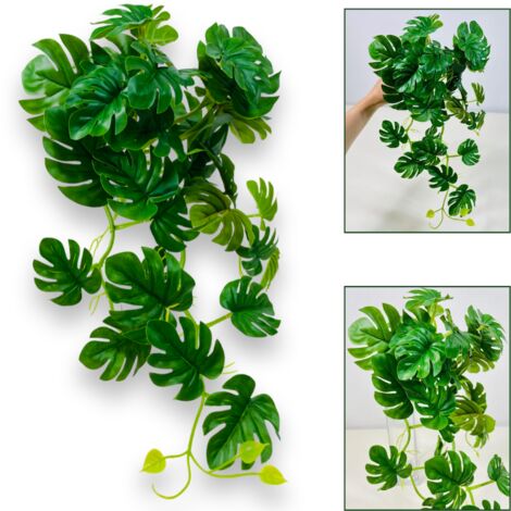 Guirlande de feuilles de monstera, bouquet de feuilles de monstera 45 cm vert