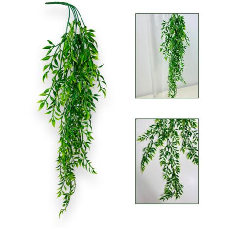 Guirlande de feuilles de ruskus, ruskus suspendu 80 cm, couleur verte