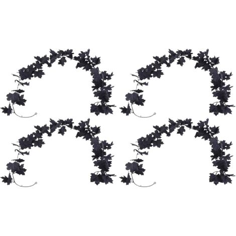 Guirlande de Feuilles d'érable Noires 4 Pièces, 6,6 Pieds,