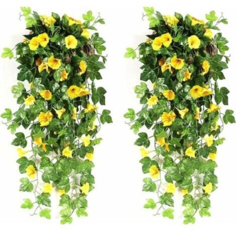 Guirlande de fleurs artificielles suspendue pour extérieur et intérieur – Idéale pour décoration de mariage, jardin, mur ou balcon – Plantes artificielles réalistes avec finition élégante