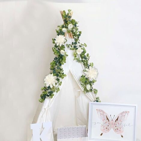 Guirlande de fleurs artificielles Ulisem - 180 cm - Pivoines blanches - Pour décoration de mariage et intérieur