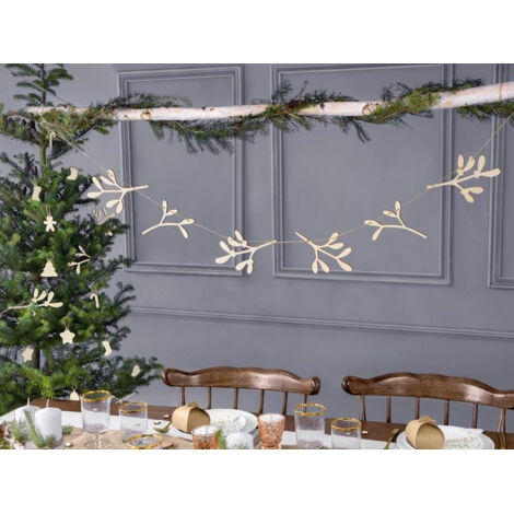 Guirlande de gui en bois, 127 cm