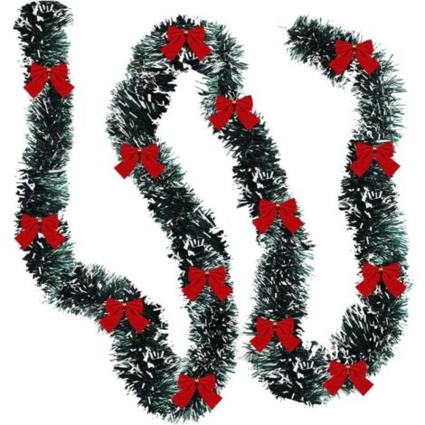 Guirlande de Guirlandes de Noël Guirlande de Noël Artificielle Guirlande Suspendue Torsadée Métallique de Noël Décor de Couronne de Cheminée pour Balustrade d'escalier Ornement Intérieu