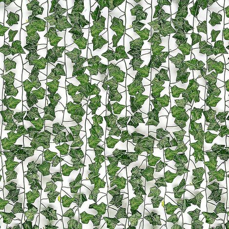 Guirlande de lierre artificiel, 12 paquets, fausses vignes pour décoration de chambre, fausses plantes, feuilles de verdure U