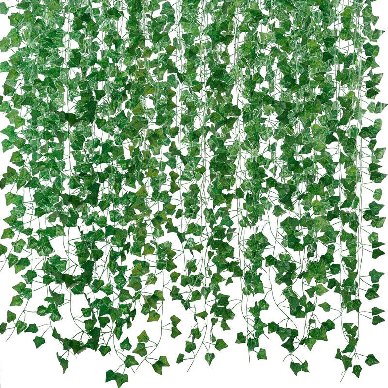 Guirlande de lierre artificiel 12 pièces – 2,1 m, 72 feuilles – Décoration intérieure et extérieure, brise-vue et ambiance naturelle