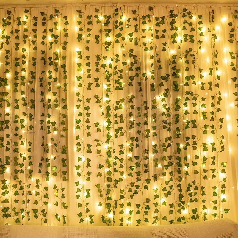 Guirlande de lierre artificiel 12 pièces avec lumières LED-décor de jardin de mariage