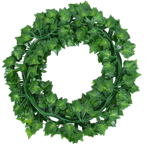 Guirlande de lierre artificiel (lot de 12) de 25 m (83 pi) avec fausses feuilles vertes, idéale pour décorer un mariage, une fête, une maison ou un mur.
