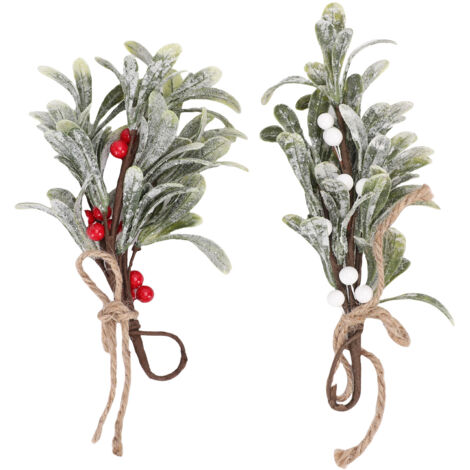 Guirlande de Mistletoe Artificiel - 4 Pièces 23cm Pour Décorations Noël DIY - Ornement Arbre Rêve Vert Perdurable