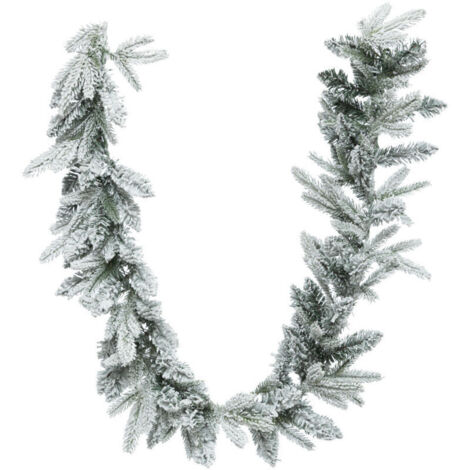 Guirlande de Noël 180 cm Verte Décorations Blanches