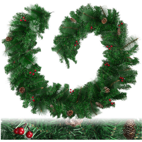 Guirlande de Noël artificielle en polychlorure vinyle rouge/vert