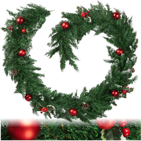Guirlande de Noël artificielle en polychlorure vinyle rouge/vert