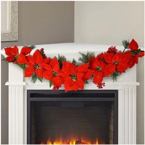 Guirlande De Noël Avec étoile De Noël 5 Fleurs Décorations Maison