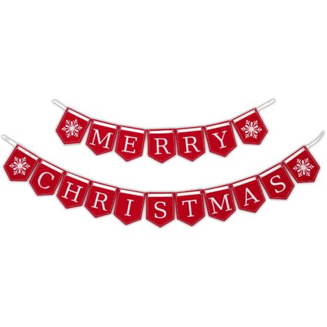 Guirlande de Noël avec flocons de neige - Bannière 18 pièces, 127 cm - À coudre - Écusson/Badge/Emblème brodé