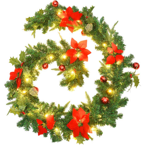 vidaXL Guirlande de Noël avec Lumières LED PVC Décoration Couronne Multicolore