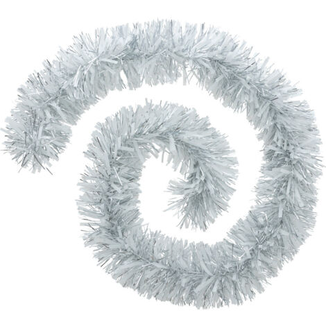 Guirlande de Noël BOA large 15 cm Argent et Blanc Longueur 2 mètres - Feeric Christmas