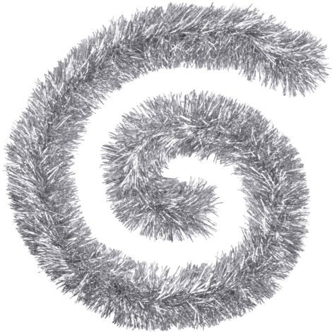 Guirlande de Noël BOA large 15 cm Argent et Blanc Longueur 2 mètres - Feeric Christmas