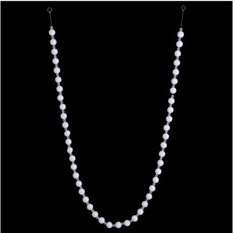 Guirlande de Noël Boules et Perles Blanc pailleté L 144 cm - Feeric Christmas