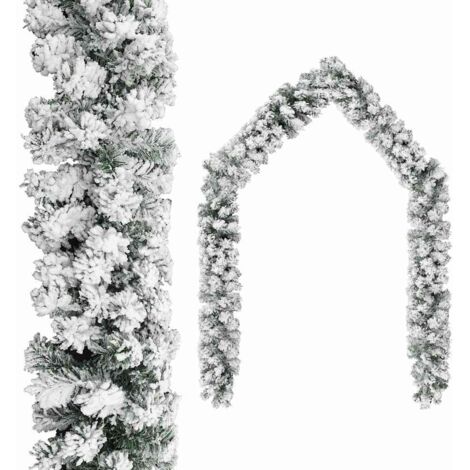 Guirlande de Noël  Couronne de Noël avec neige floquée Vert 5 m PVC 82999