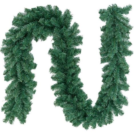 Guirlande de Noël, Décorations de Noël, Guirlande artificielle non éclairée de lierre vert doux pour extérieur ou intérieur, Décor de guirlande verte de qualité supérieure pour Noël, fête, jardin