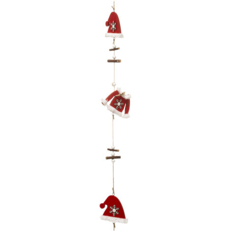 Guirlande de Noël en bois avec motif bonnets et manteaux L 150 cm - Feeric Christmas