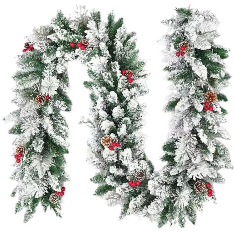 Guirlande de Noël en rotin artificiel, décoration de Noël pour l'intérieur ou l'extérieur