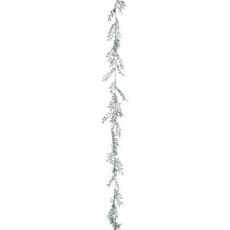 Guirlande de Noël Feuilles vertes paillettes irisées et argentées L 180 cm - Feeric Christmas
