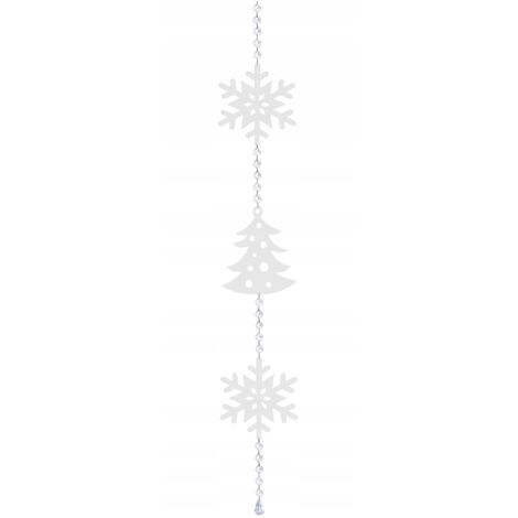 Guirlande de Noël, flocons de neige d'hiver, pendentif pour sapin de Noël, décoration glamour blanche