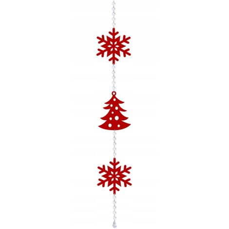 Guirlande de Noël, flocons de neige d'hiver, pendentif pour sapin de Noël, décoration glamour rouge