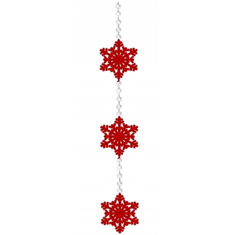 Guirlande de Noël hivernale avec pendentif flocons de neige, décoration glamour rouge