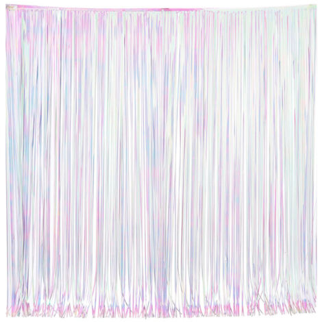 Guirlande de Noël Lametta droit Blanc irisé 300 brins 50 x 50 cm - Feeric Christmas
