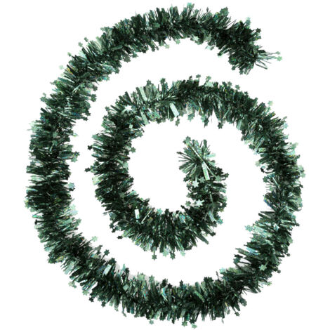 Guirlande de Noël large 10 cm avec étoiles Laser Vert olive Longueur 2 mètres - Feeric Christmas