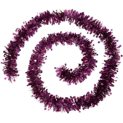 Guirlande de Noël large 10 cm avec étoiles Laser Violet Longueur 2 mètres - Feeric Christmas