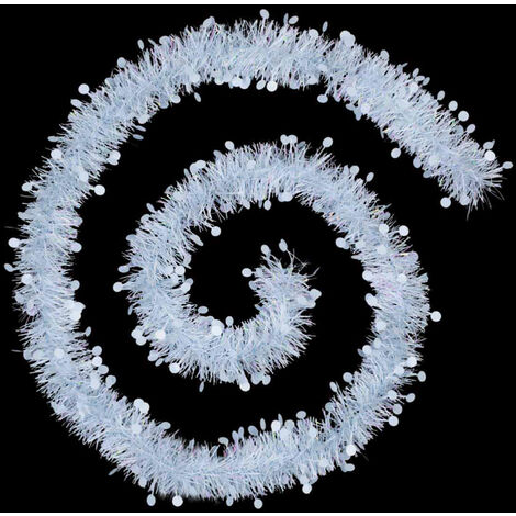 Guirlande de Noël large 10 cm Blanc avec pastilles Longueur 2 mètres - Feeric Christmas