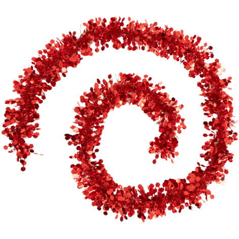 Guirlande de Noël large 10 cm Rouge déco Hexagones  Longueur 2 mètres - Feeric Christmas