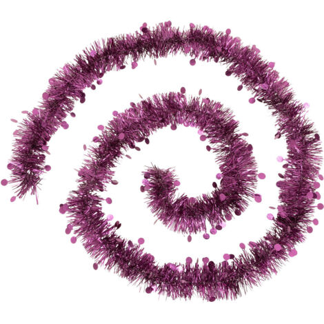 Guirlande de Noël large 10 cm Violet avec pastilles Longueur 2 mètres - Feeric Christmas