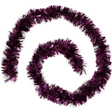 Guirlande de Noël large 10 cm Violet mixte brillant et mat Longueur 2 mètres - Feeric Christmas