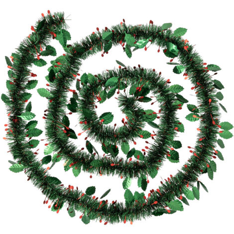 Guirlande de Noël large 7.5 cm déco Feuilles de Houx Longueur 2.7 mètres - Feeric Christmas