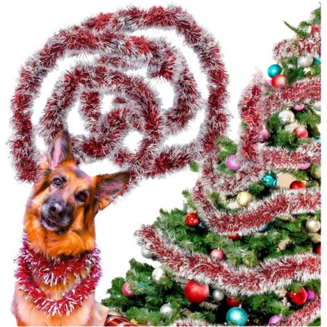 guirlande de Noël rouge et argentée