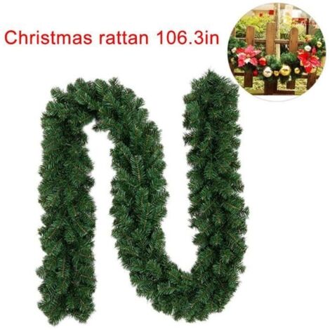 Guirlande de Noël Sapin artificiel - PVC - 2,7 M - Décoration intérieure extérieure