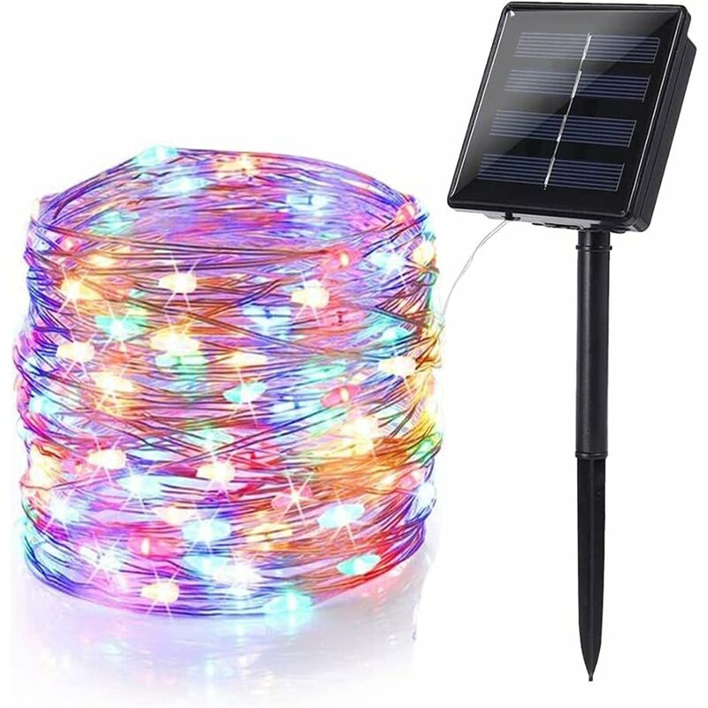 Guirlande de Noel Solaire Exterieur,22M 200 led Guirlande Lumineuse Solaire Lampe Étanche 8 Modes Décoration Lumièr pour Jardin Terrasse Cour Maison