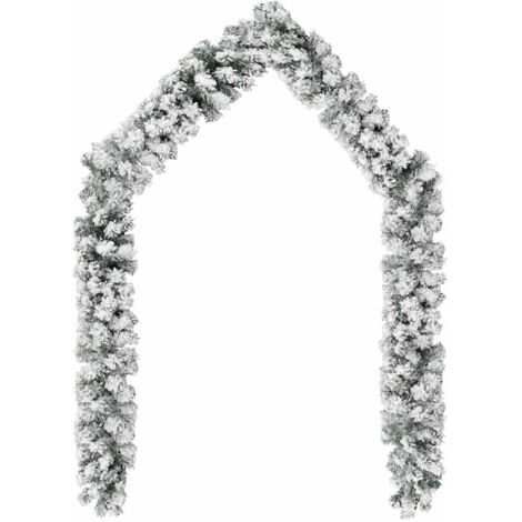 Guirlande de Noël，Décoration de Noël avec neige floquée Vert 20 m PVC CFW45012