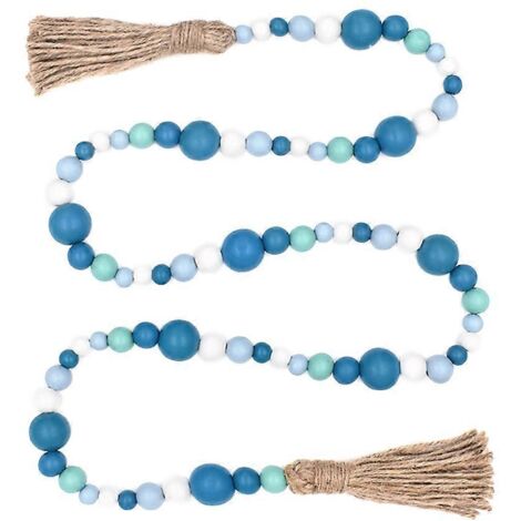 Guirlande de perles en bois, décoration rustique chic pour chambre d'enfant, accessoire mural, ornement de style ferme