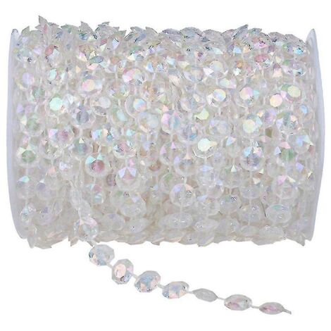 Guirlande de perles, guirlande de cristal, décoration de table, décoration de mariage, 30 m
