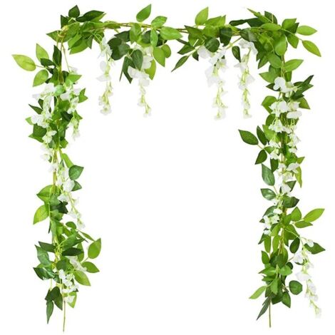 Guirlande de plantes artificielles de glycine,210cm, fausses fleurs de lierre, pour décorer un arc de mariage ou une fête prénatale