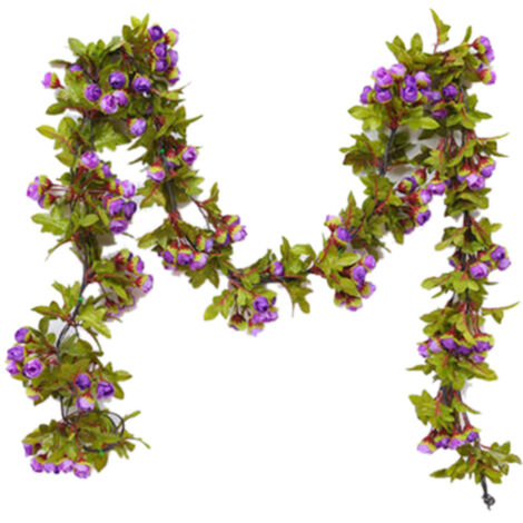 Guirlande de Roses Artificielles Violette pour Décoration Murale et Plafond